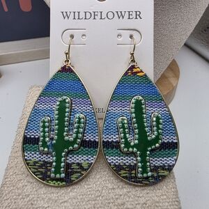 Wildflowers Vibrant Cactus Earrings (1282)